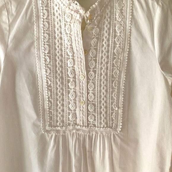 J. Crew popover bib lace snow white blouse. - Picture 5 of 5